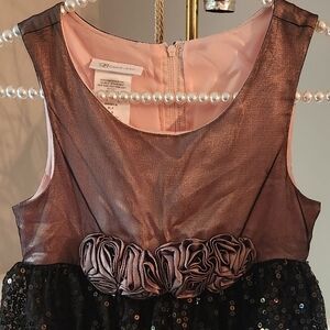 Girls black sequins dress size 8 by Bonnie Jean